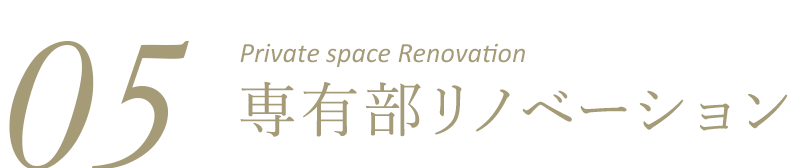 05　専有部リノベーション　Private space Renovation